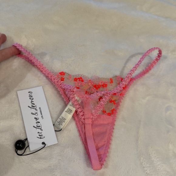 New! For Love and Lemons Love Bouquet Floral thong Panty 31339 - Picture 10 of 15